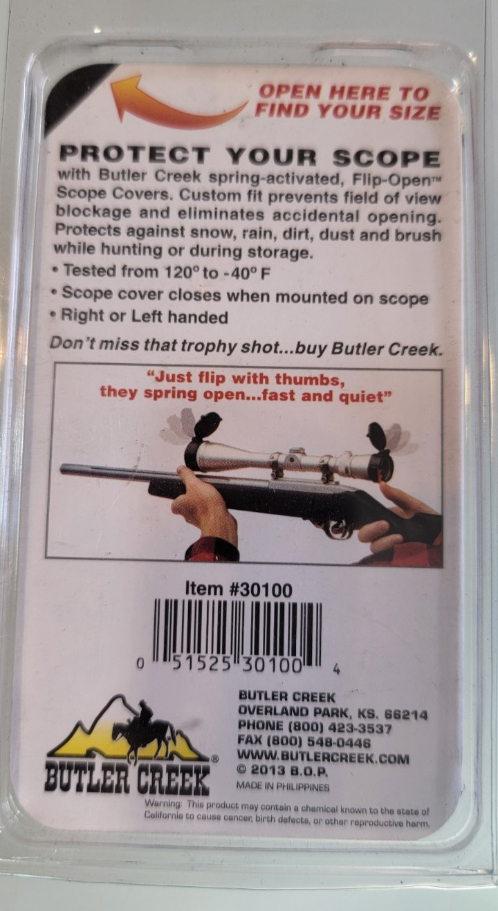 BUTLER CREEK FLIP OPEN SCOPE COVER #10 OBJ.