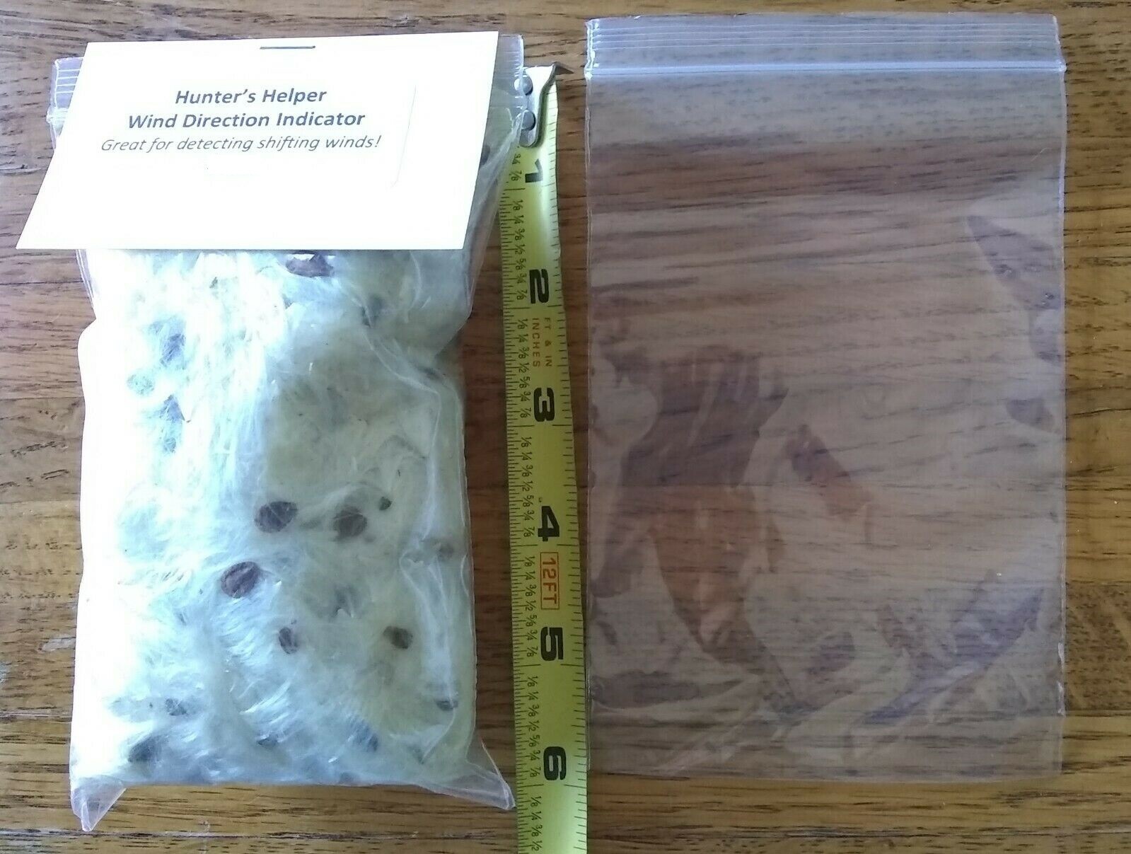 Natural wind Indicator for Hunting, 4" x 6" Bag Milkweed Seed Floss