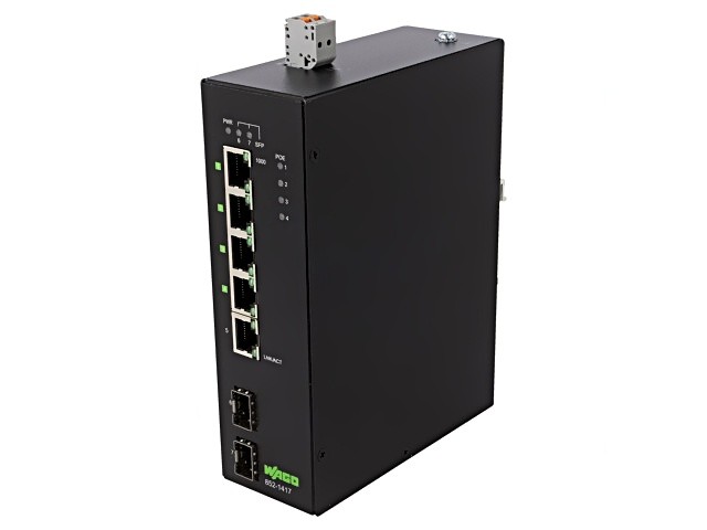 852-1417 Switch Ethernet Managed Port Count: 7 24-57VDC DIN RJ45,SFP WAGO