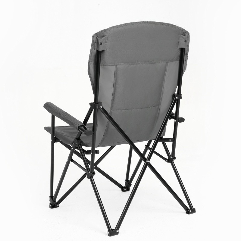 High Back Lawn Ourdoor Chair Support 250LBS, Portable Collapsible Camping Gray