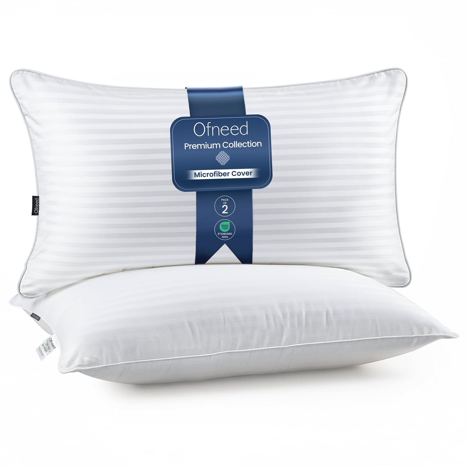 OFNEED King Size Pillows Set of 2 Down Alternative – Soft & King, White