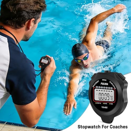 Black Multi-Function Stopwatch Timer - Digital for Sports - Multi-function