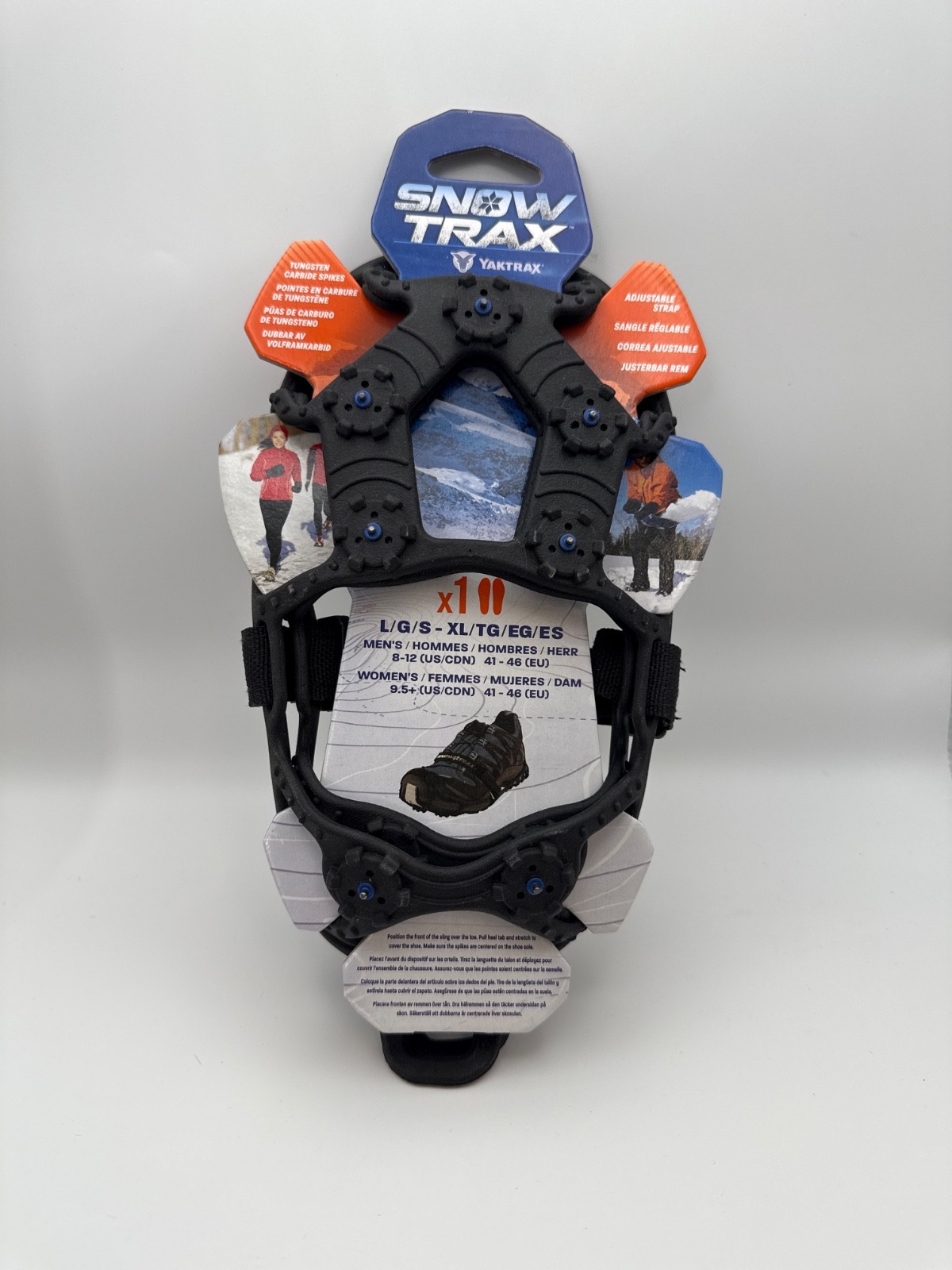 Snow Trax By YakTrax Traction Gear for Shoes & Boots L-XL Men 8-12 Women 9.5+