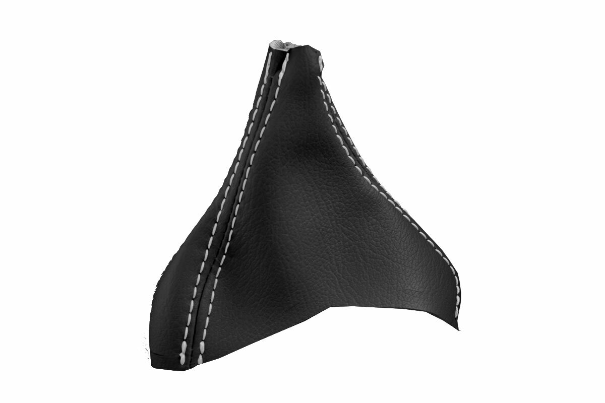 Automatic Shift Boot Cover Leather for Volvo XC90 2003-2014 Black White Stitch