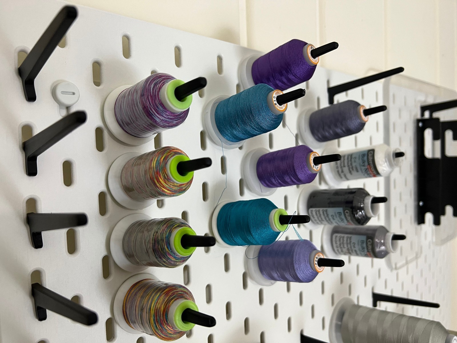 Thread Spool & Cone Holder for Skadis Pegboard