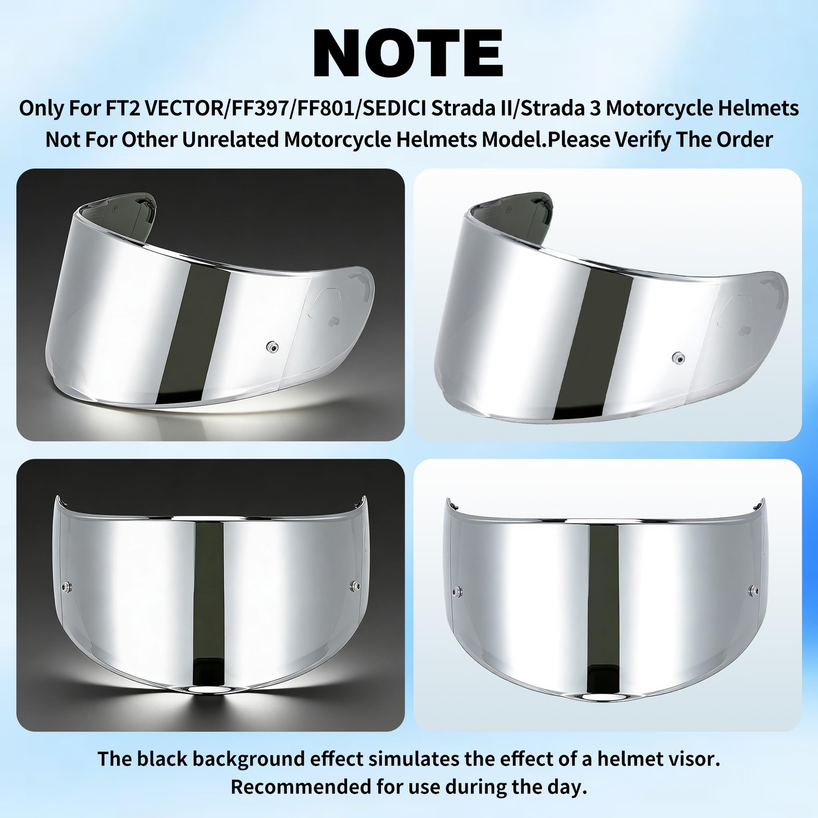 Motorcycle Helmet Visor Shield for SEDICI Strada II, FF397, FF801, FT2, VECTOR