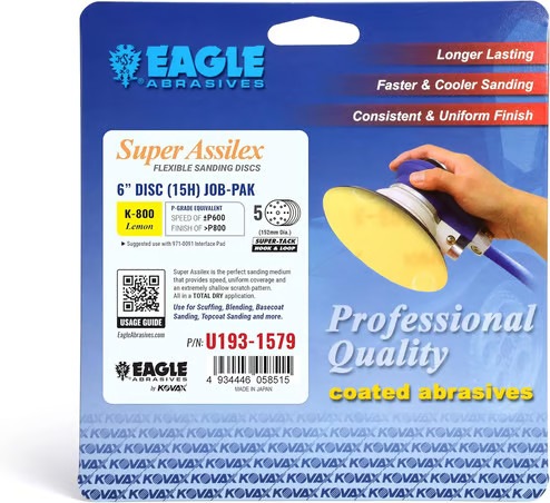 Eagle Abrasives 6” Assilex Discs - Lemon 15/H