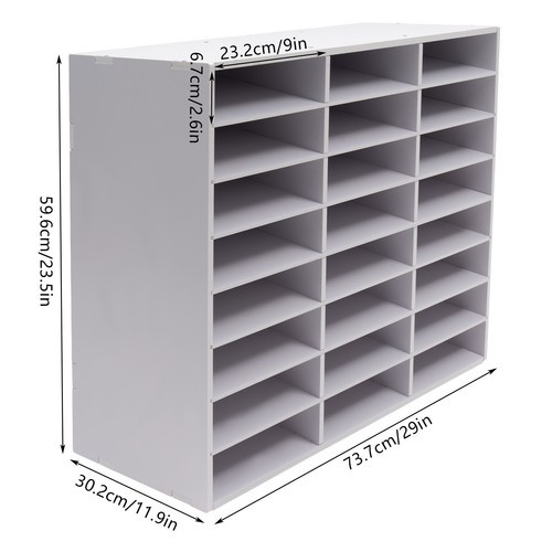 24 Compartments Literature Organizer File Sorter Paper Storage Holder Office