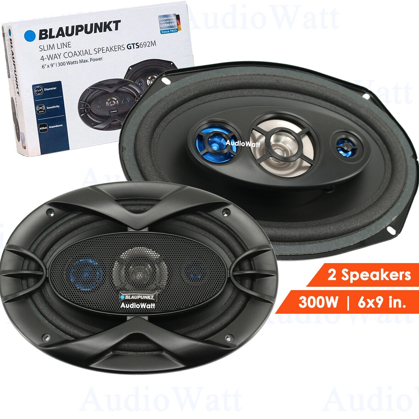 2x BLAUPUNKT GTS692M 300 WATTS 4-WAY COAXIAL CAR AUDIO 6" x 9" SPEAKERS