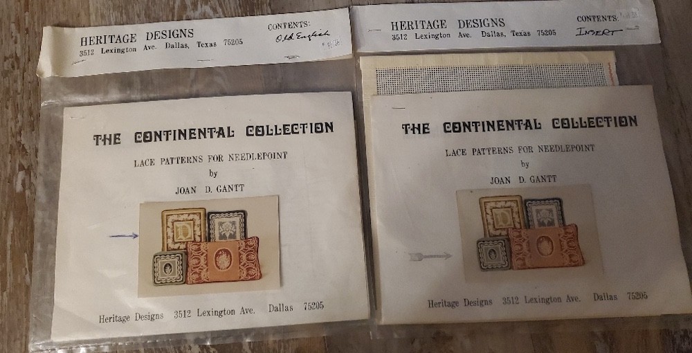 Vintage Joan Gantt Lace Patterns for Needlepoint Kits The Continental Collection