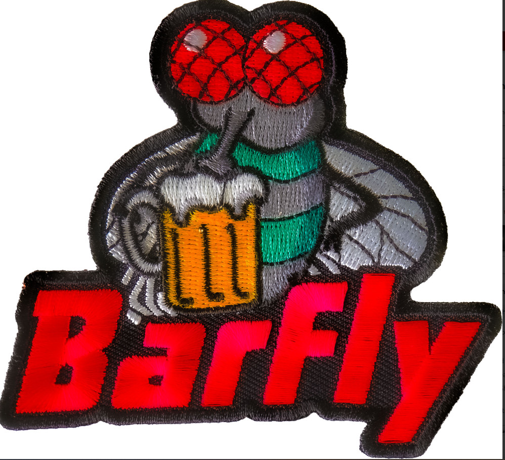 Barfly Biker Funny Iron on Patch
