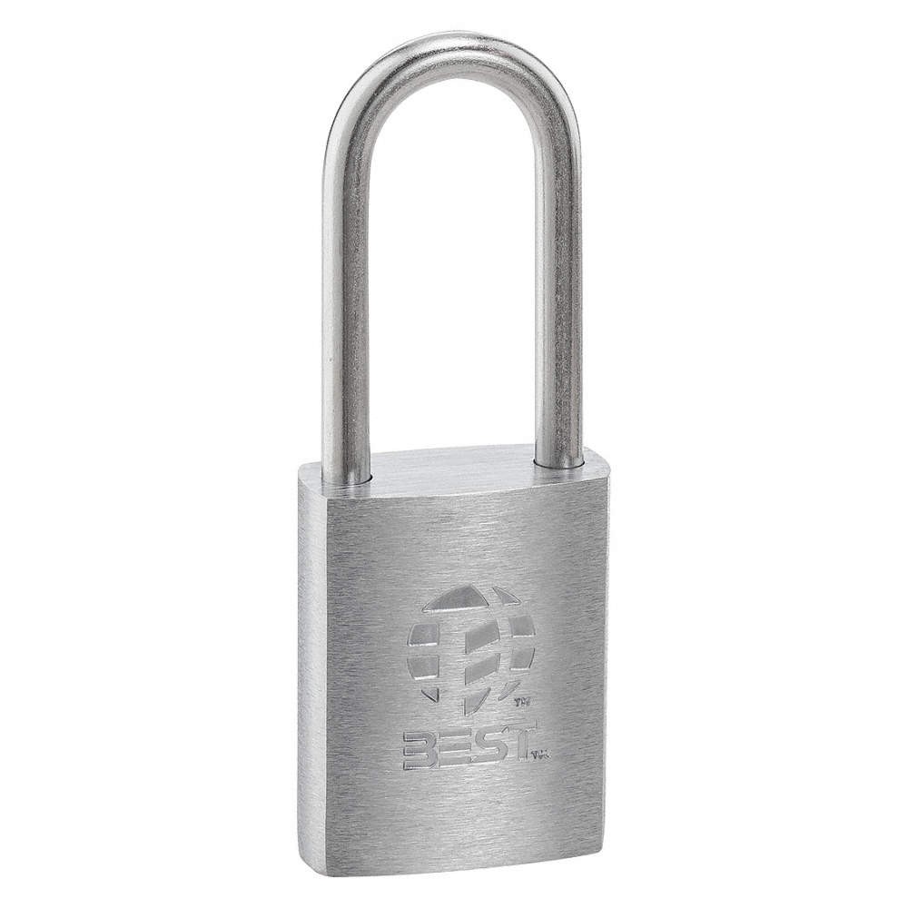 BEST 41B772L Padlock, 7/8 in,Rectangle,Silver 45CK43