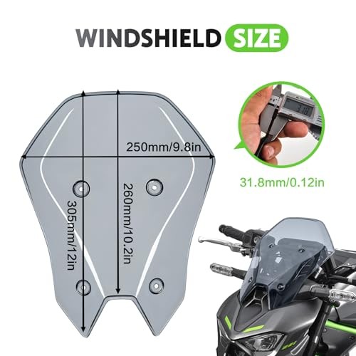 +60mm Motorcycle Windshield Windscreen +60mm + Light Smoke + Z900 Z 900