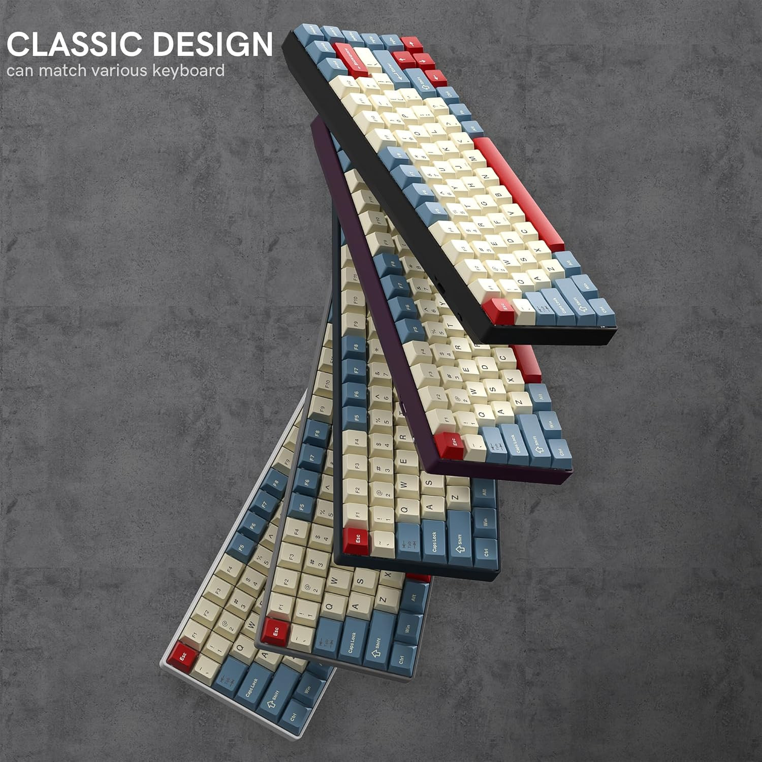 PBT Keycaps Set, Doubleshot 137 Key Caps,Cherry Profile Custom Keycap for 61/...