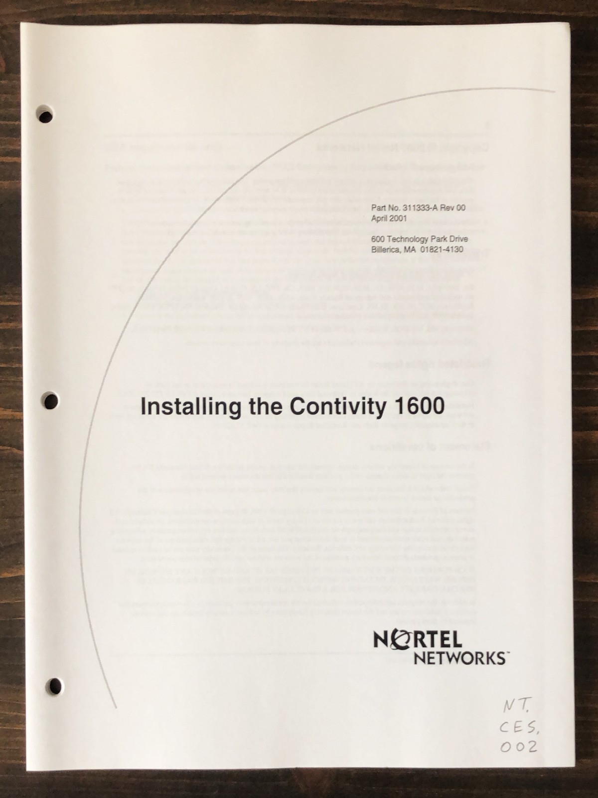 Nortel Networks - Installing The Contivity 1600 (2001)