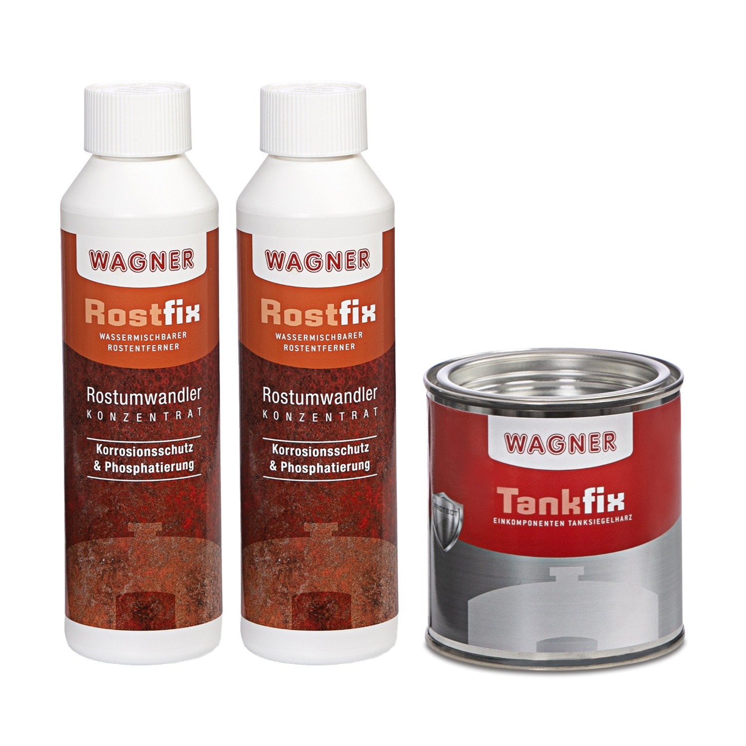 Wagner Tank Sealer Set 3 Pieces up to 30 Liter Tank Capacity Tank Rust Converter