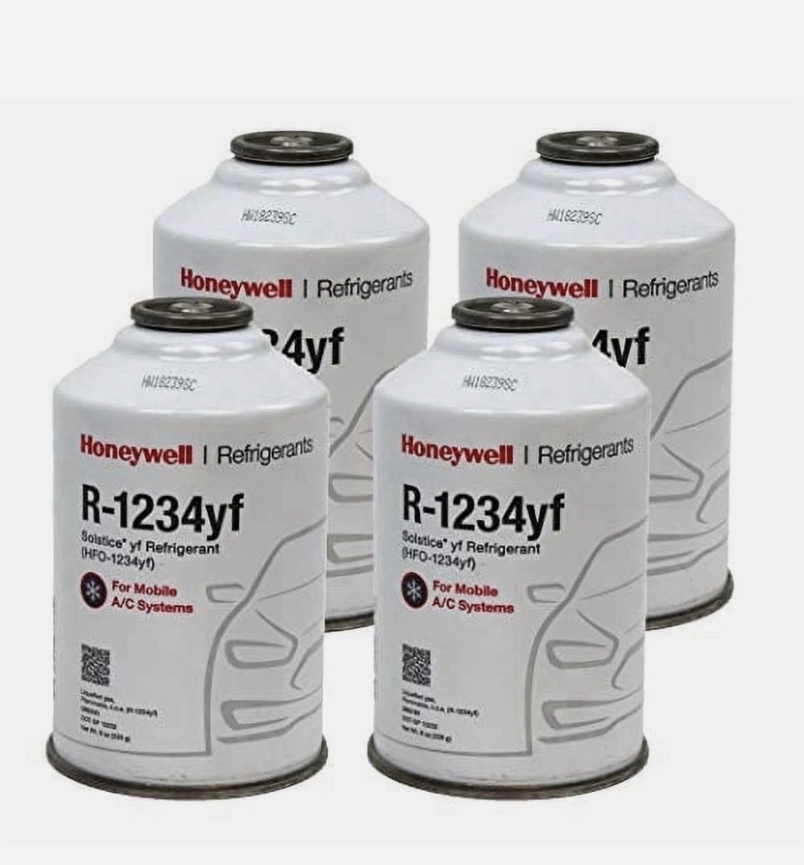 Honeywell R-1234yf Automotive Freon,  Refrigerant HFO-1234YF 8oz X 4 Made In USA