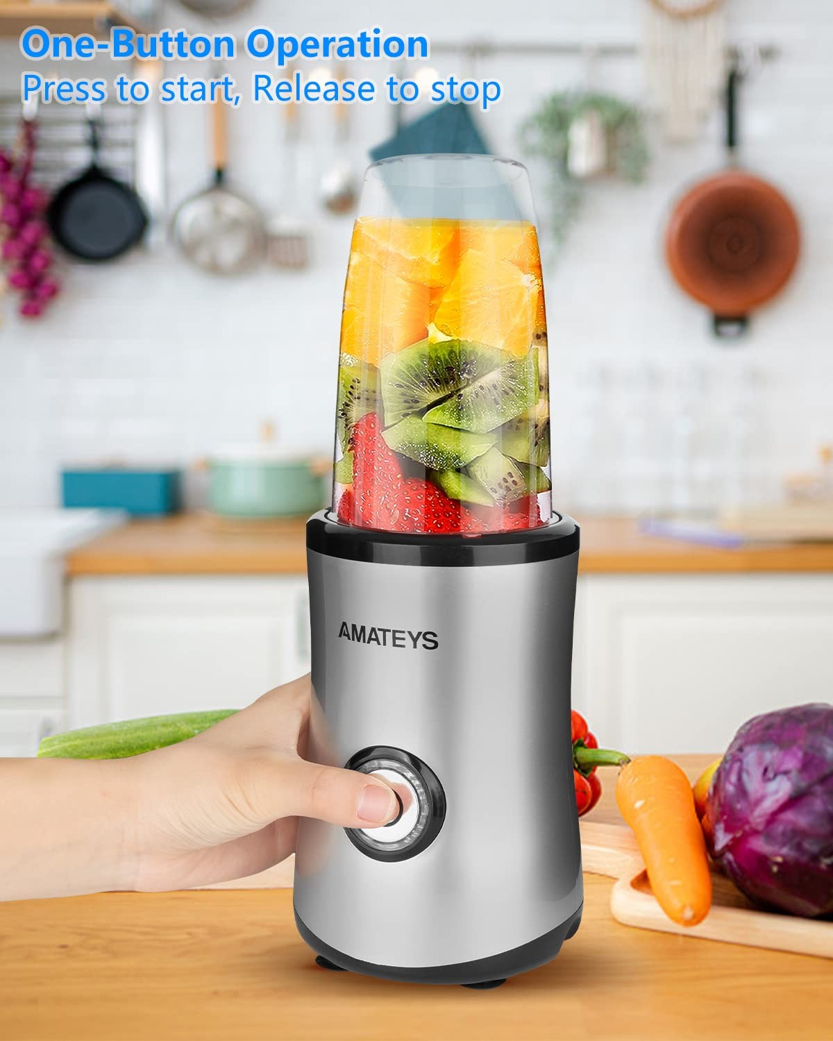 Personal Blender with Button,350W Professional Kitchen Blender for Smoothies ...