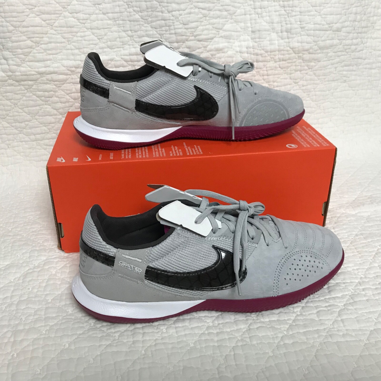 Nike Streetgato Indoor Soccer Shoes Mens SZ 8.5 Gray Fog DC8466-021 NWOB