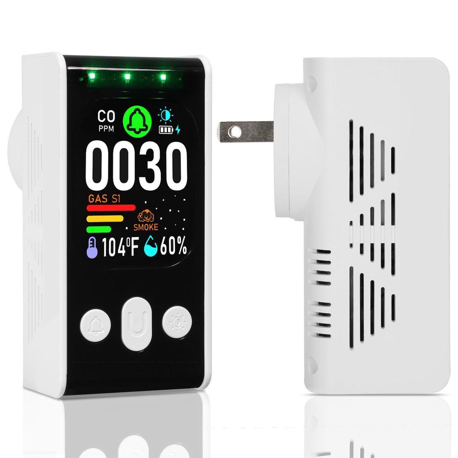 4in1/5IN1 Carbon Monoxide Detectors Plug-in Natural Gas Detector&Carbon Monoxide