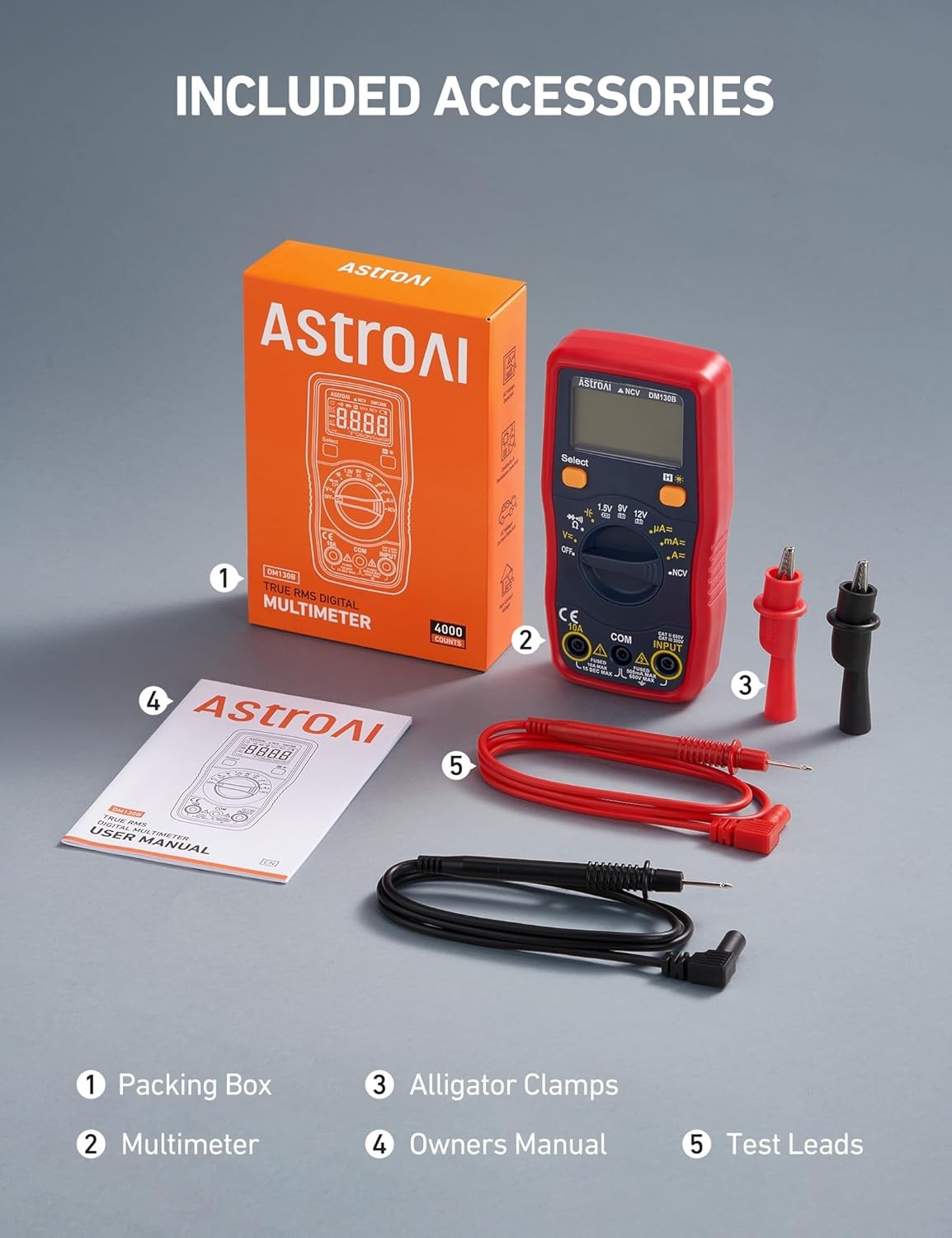 DMM with Large LCD, Data Hold, NCV Function, Kickstand