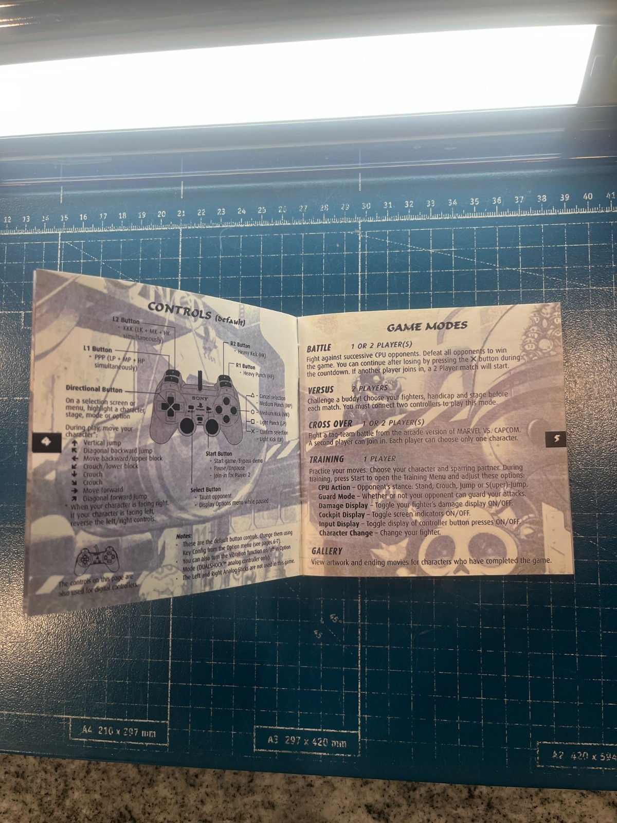 Replacement Manual for - Marvel vs Capcom - Sony PS1 Instruction Booklet