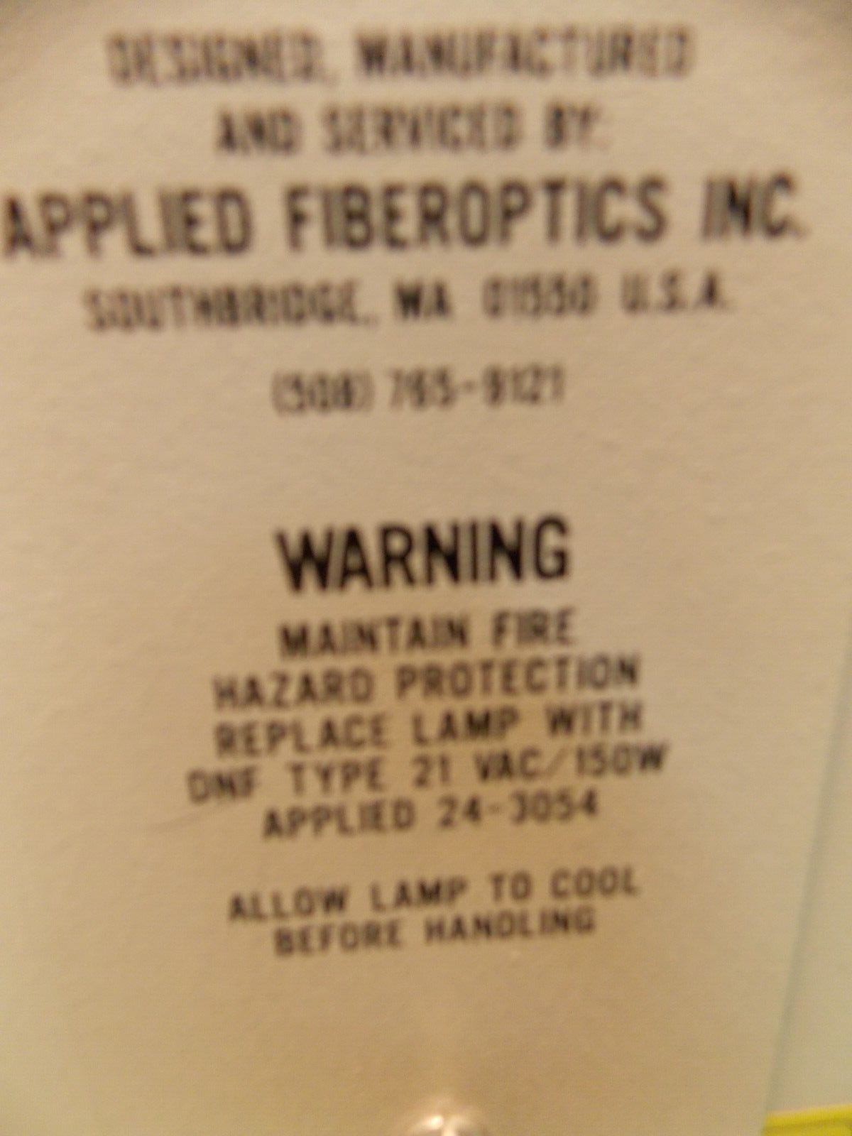 APPLIED FIBER OPTIC MICROSYSTEM LIGHT SOURCE 24 30 30 (LAM-1818)