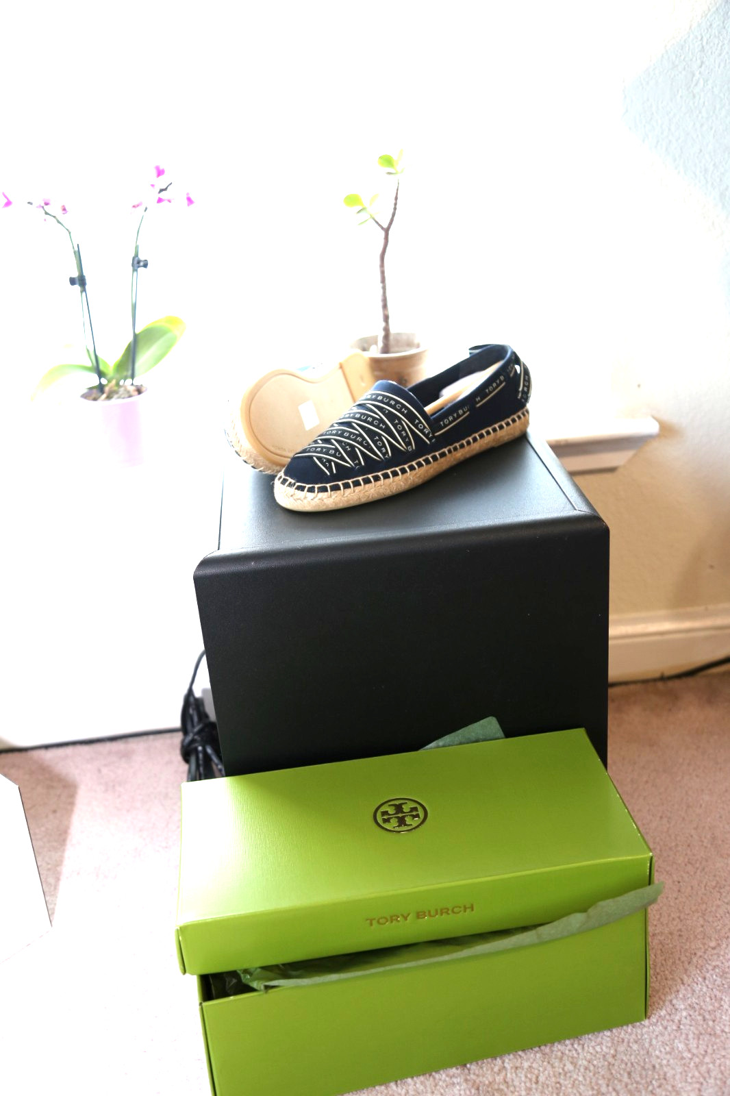 Authentic Tory Burch Ribbon Espadrille Olona It Canvas 7 Perfect Navy