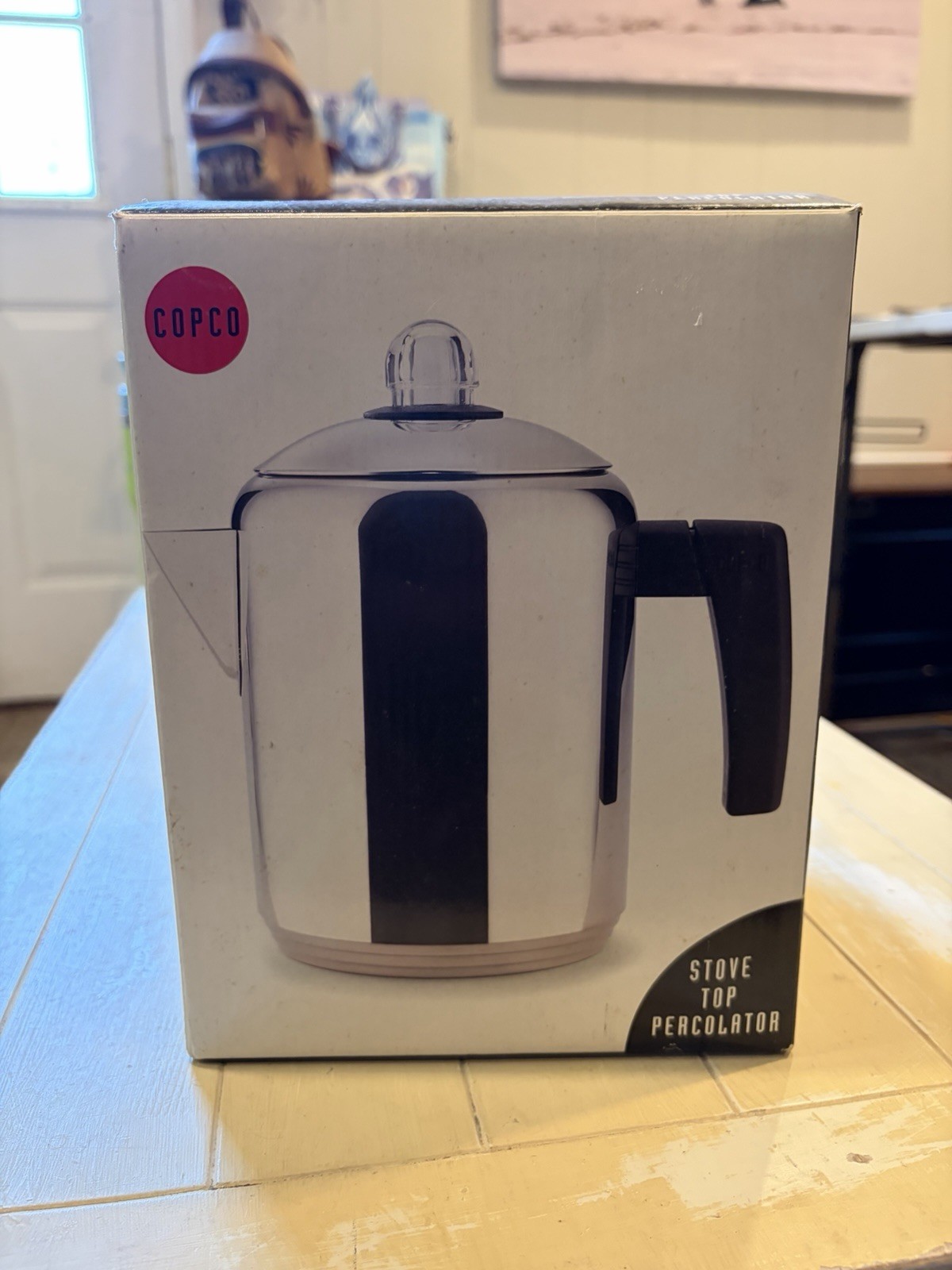Copco Stainless Steel 8 Cup Camping/Stovetop Percolator Vintage NEW