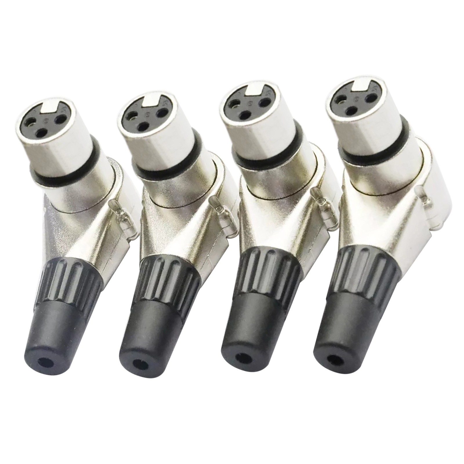 3 Pin XLR Female Adjustable Right Angle Connector Positions Adapter 4x