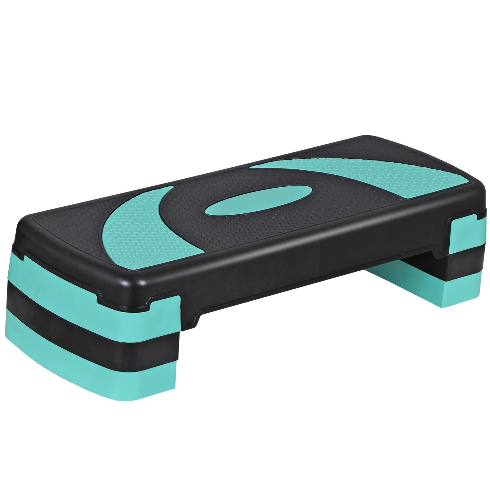 31" Adjustable Workout Aerobic Step Exercise Platform Trainer with 4 Riser Green