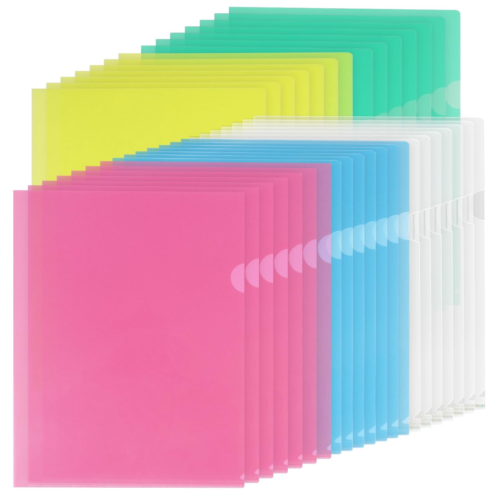 35 Pack Clear Plastic Folders Sleeves Project Pockets for Letter Size 8.5x11 ...