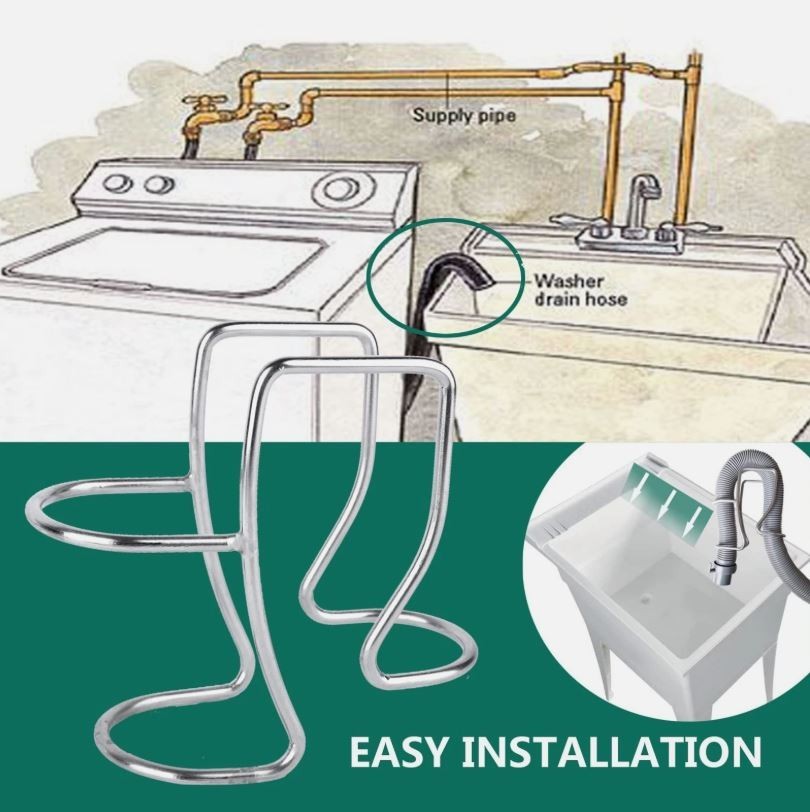 Easy to Install Washing Machine Flexible Drain Hose Holder / Stabilizer Hook