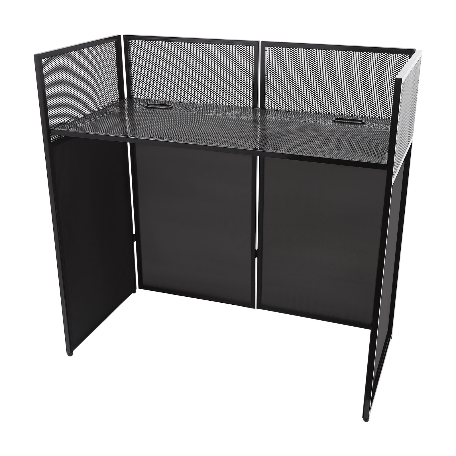 Portable DJ Event Booth Facade Foldable Controller Stand DJ Display Stand Black