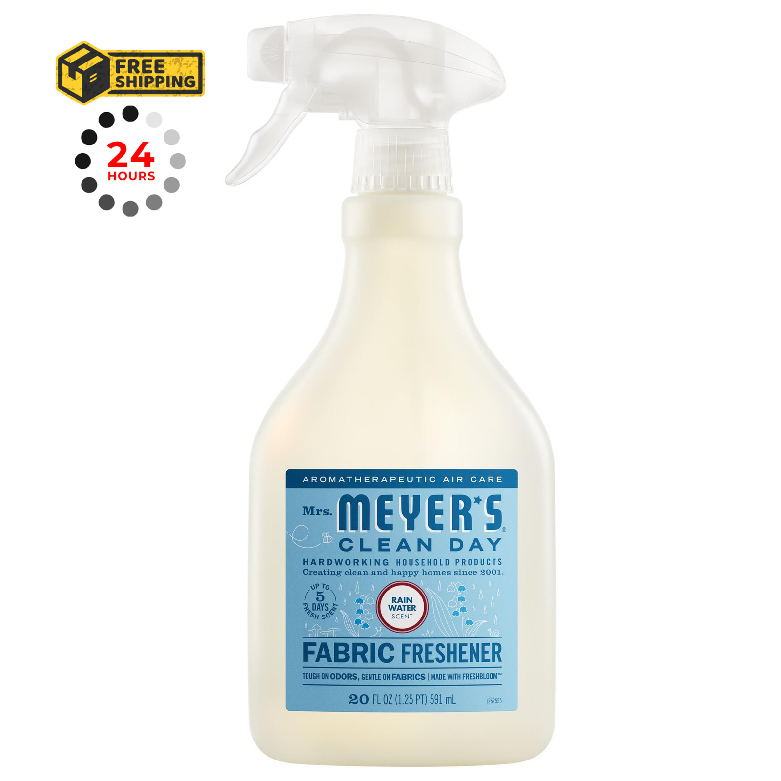 MRS. MEYER'S CLEAN DAY Fabric Freshener, Rain 20 Fl Oz (Pack of 1), No Color