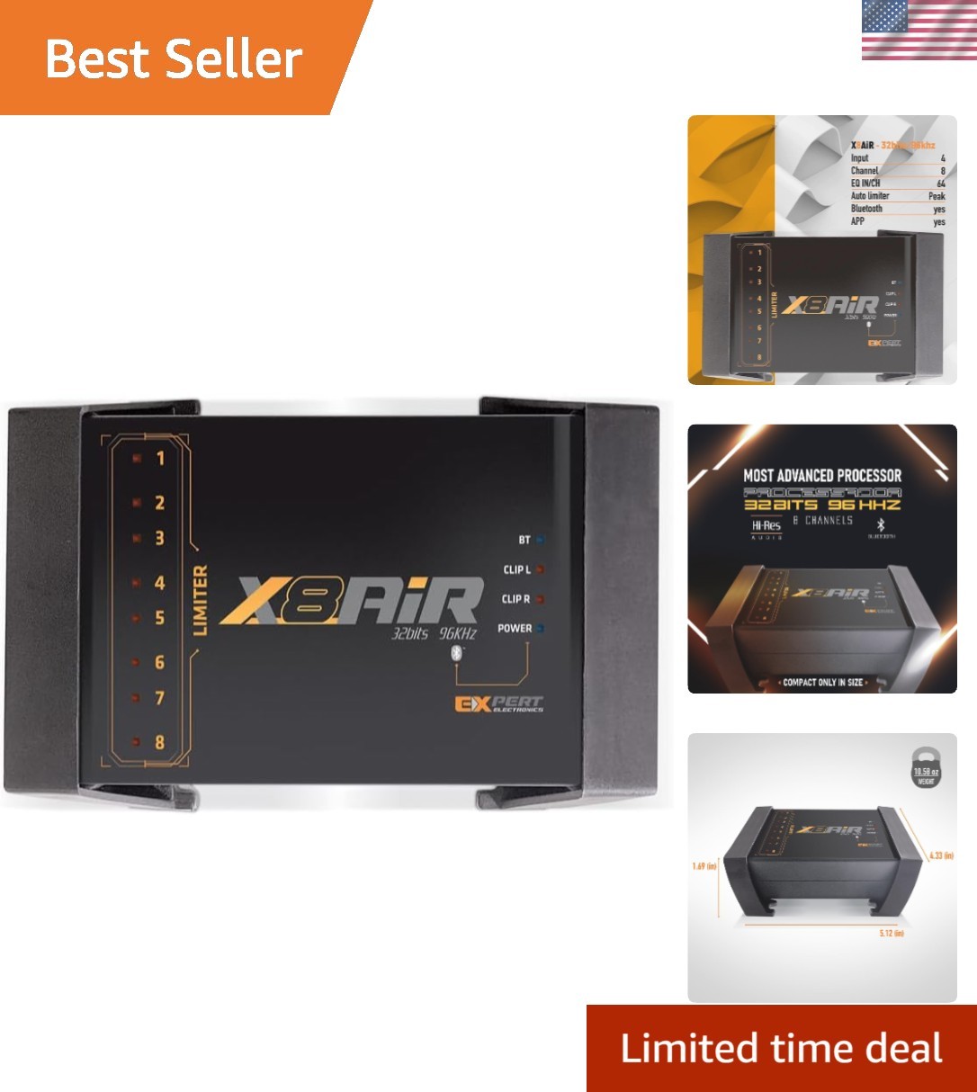 Banda Audiopart X8AiR DSP Car Audio Processor | 32-Bit/96kHz 8-Channel Car Au...