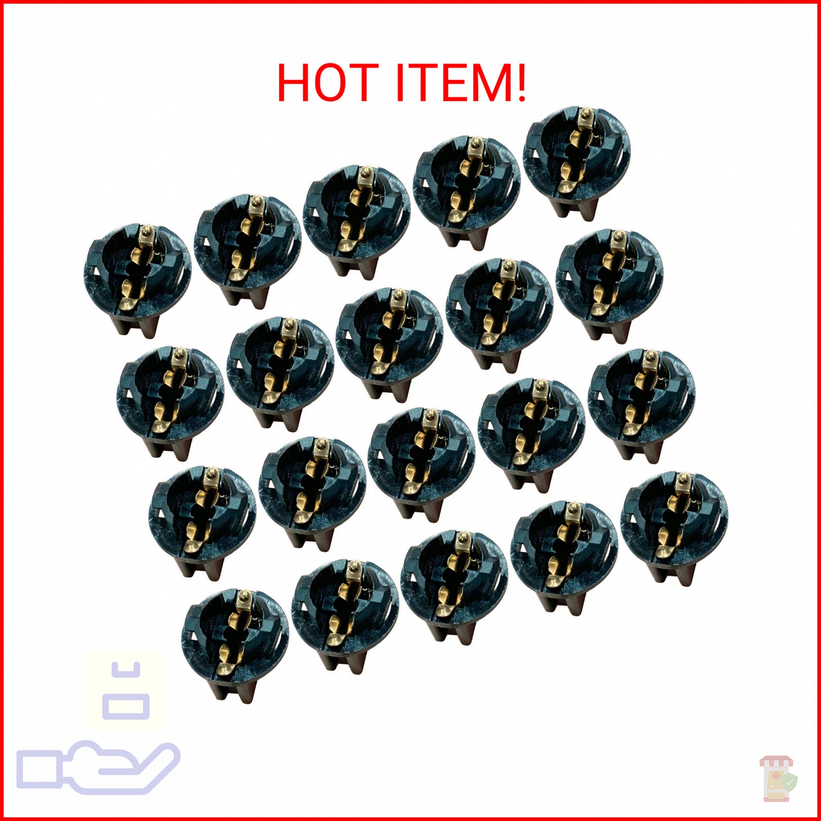 AUTUT 20 Pcs Light Bulb Twist Lock Socket W5W T10 168 194 Wedge Instrument Panel