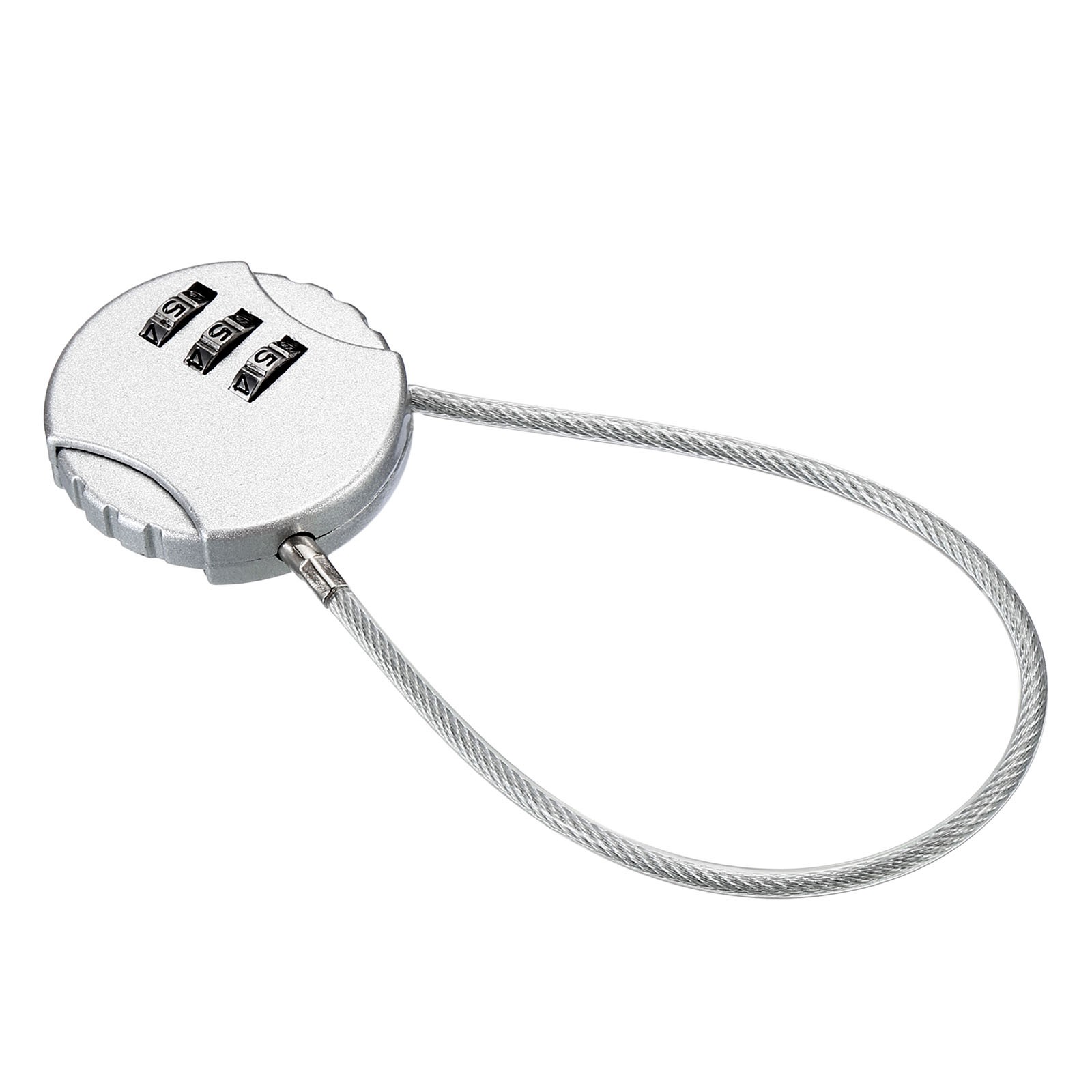 Small Combination Lock 7.8 Inch, 1 Pack 3 Digit Padlock for Locker, Silver Tone