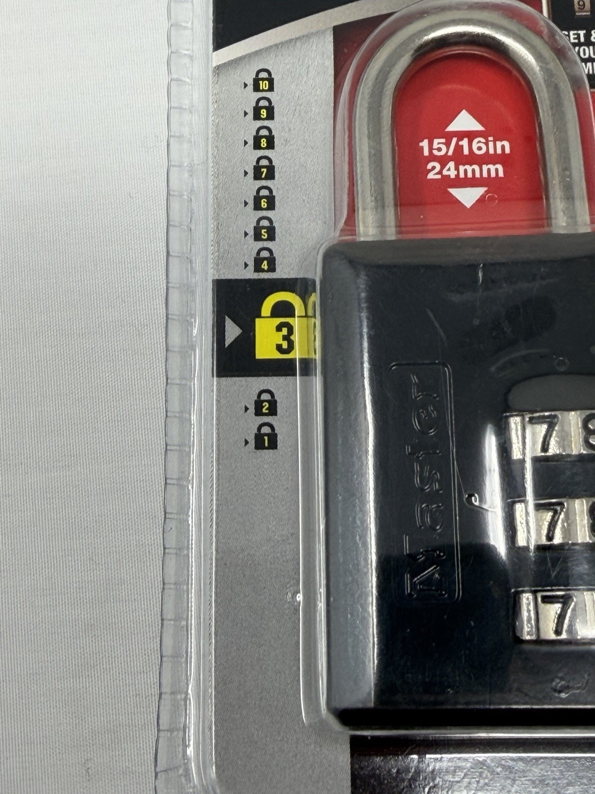 Master Lock 647D 3 Digit Combination Padlock Resettable 24mm New Sealed