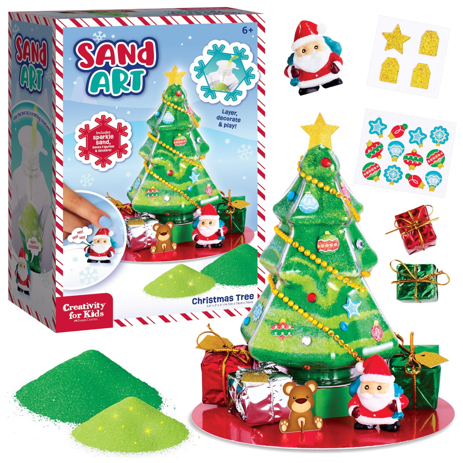 Creativity for Kids Sand Art Christmas Tree Kit | Layer, Design & Green