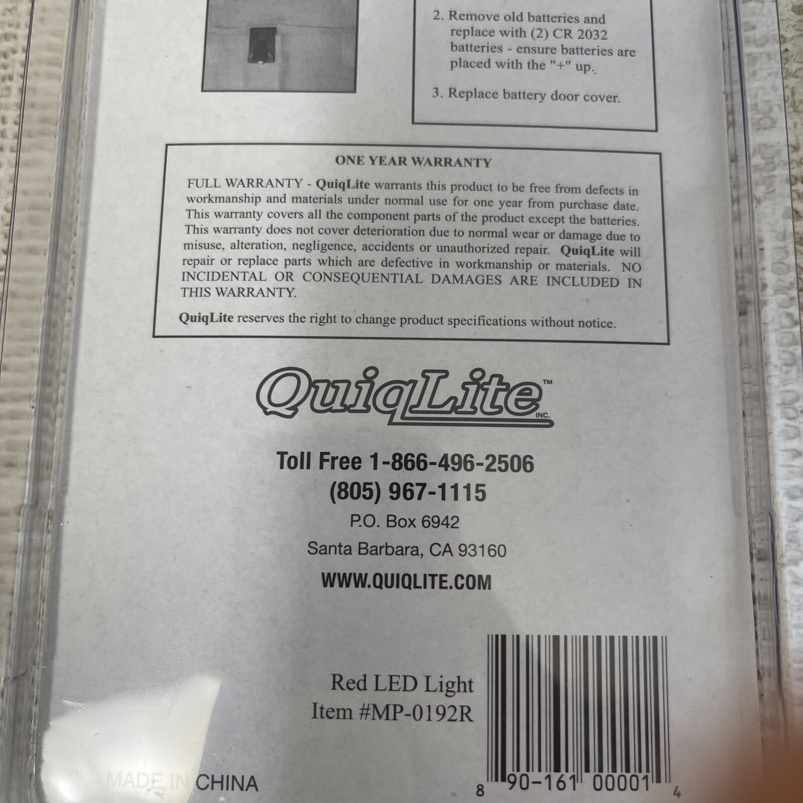 2 Pack Quiqlite New Led Red