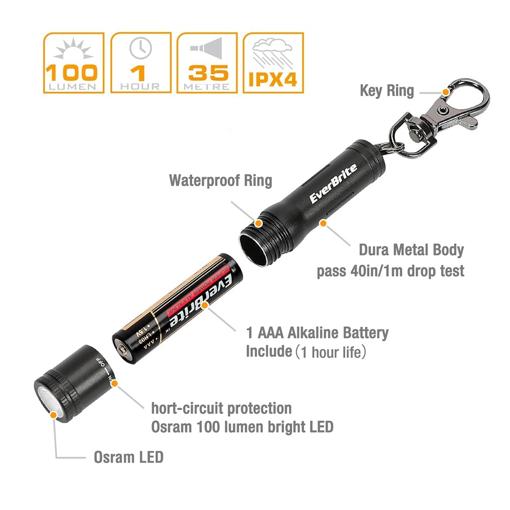 EverBrite Mini LED Flashlight High Lumen EDC Keychain Flashlight Pocket Penlight