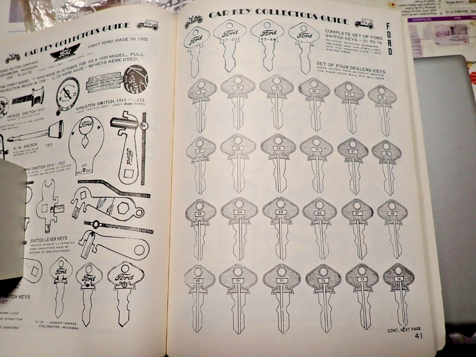 (1) Vintage Numbered Ford Model T Key (Your Choice) see pictures for condition