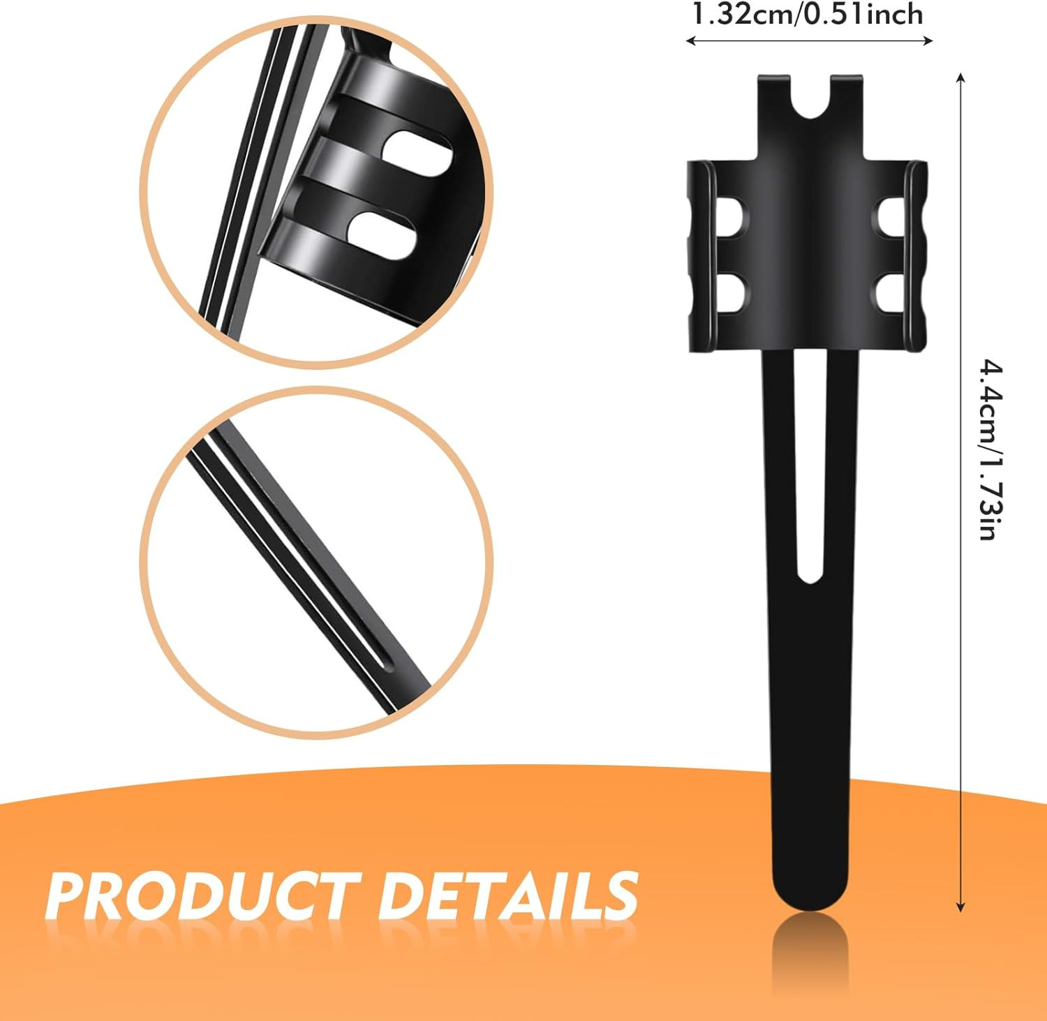 20 Pieces Replacement Flashlight Clip for Removable Accessories, Black Pocket Cl