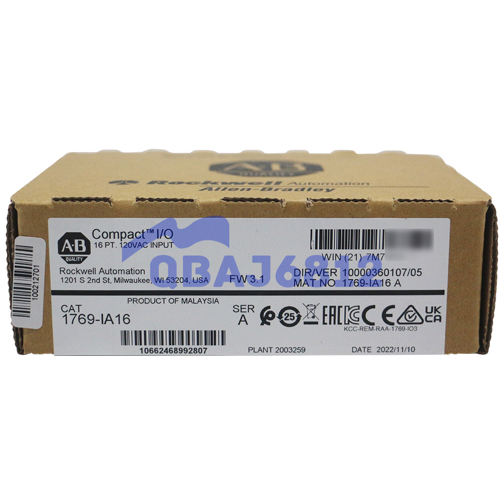 New Allen Bradley 1769-IA16 CompactLogix 16 Point 120 VAC Input Module