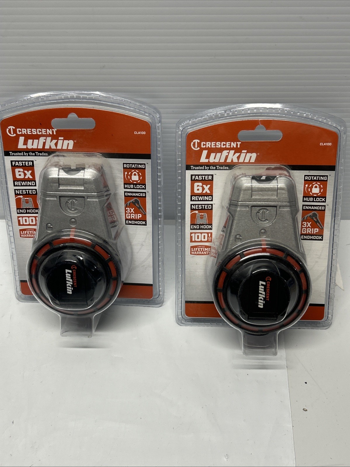 lot of 2 Crescent 100' Professional Aluminum Chalk Reel - CLA100 EF