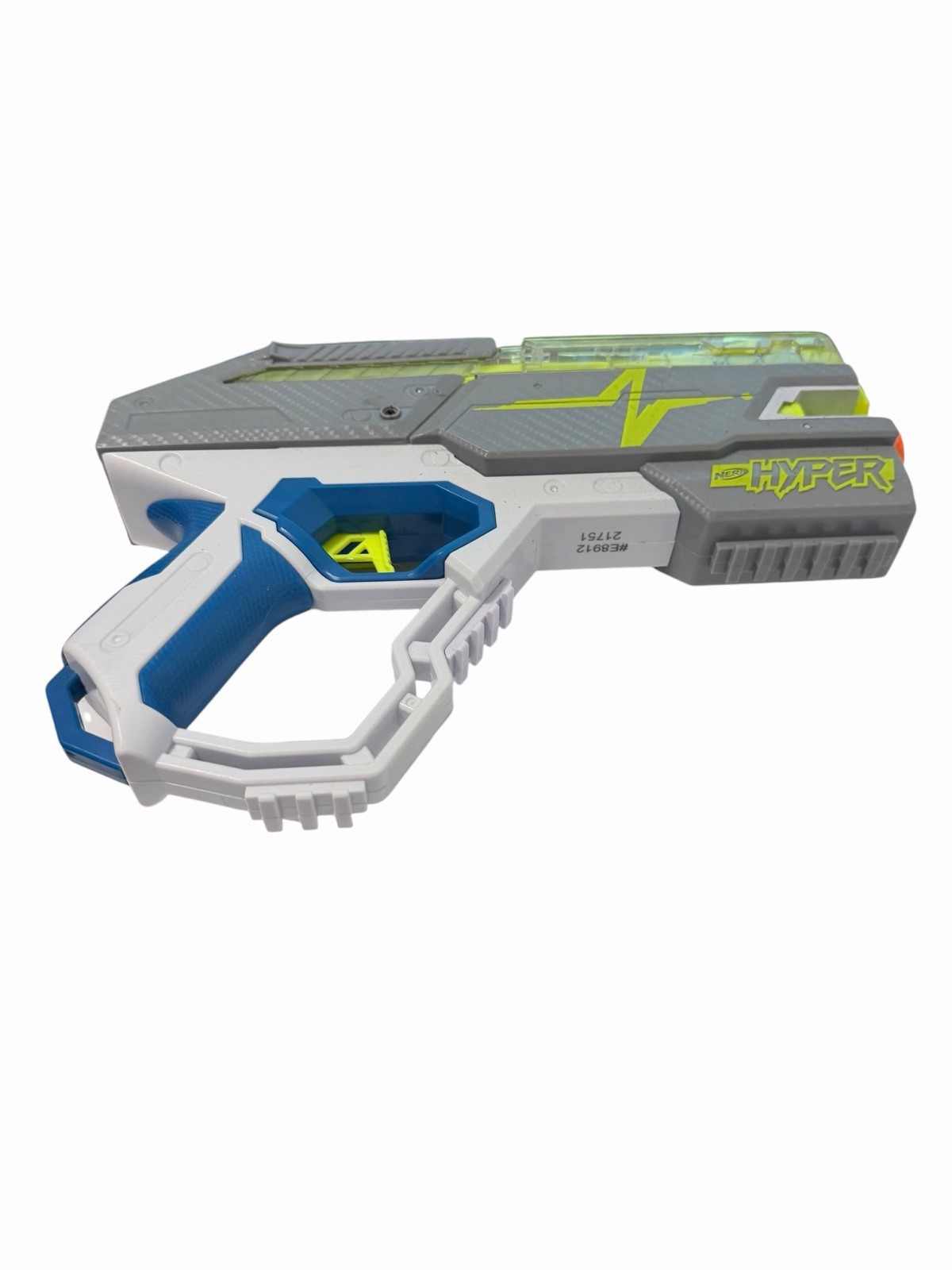 Nerf Hyper Rush 40 Pump Action Blaster White Gray Blue Excellent Used Condition