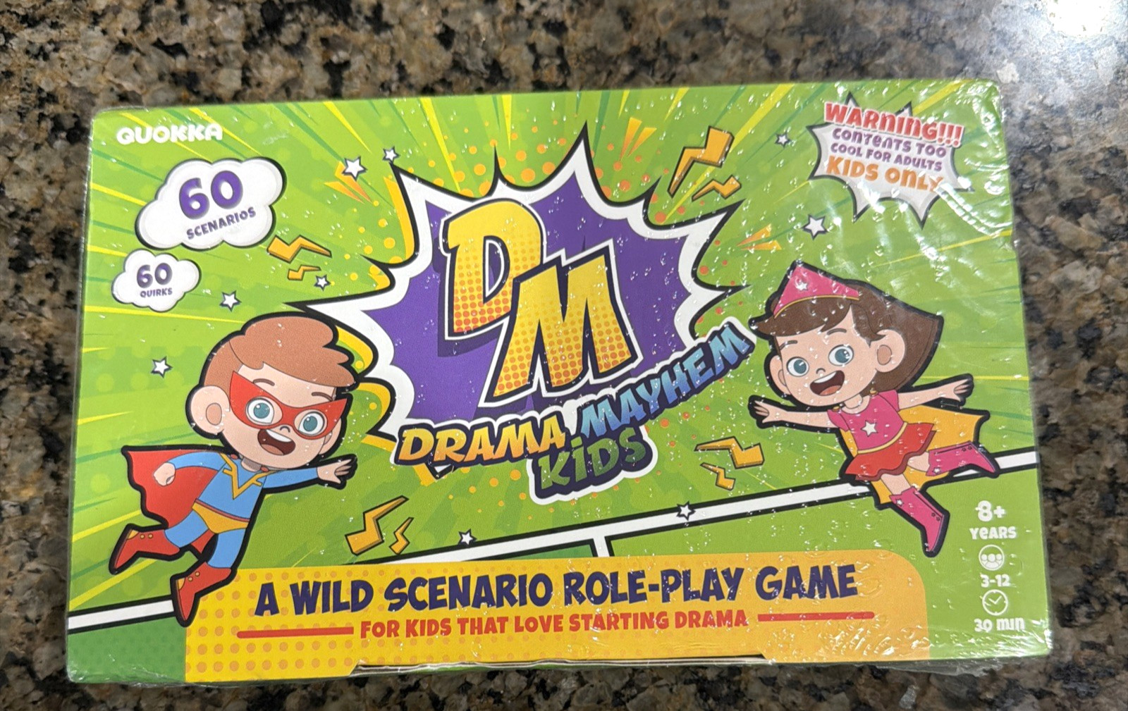 Drama Mayhem Family Party Game Cards Funny Charades Role Play For Kids Sealed