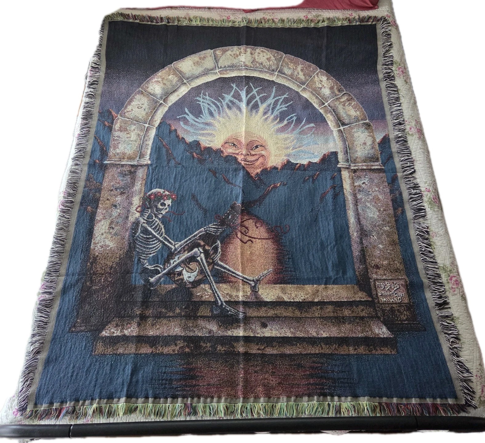 Vintage 90s Grateful Dead Lute Player Tapestry Throw Blanket Rare Mike Dubois