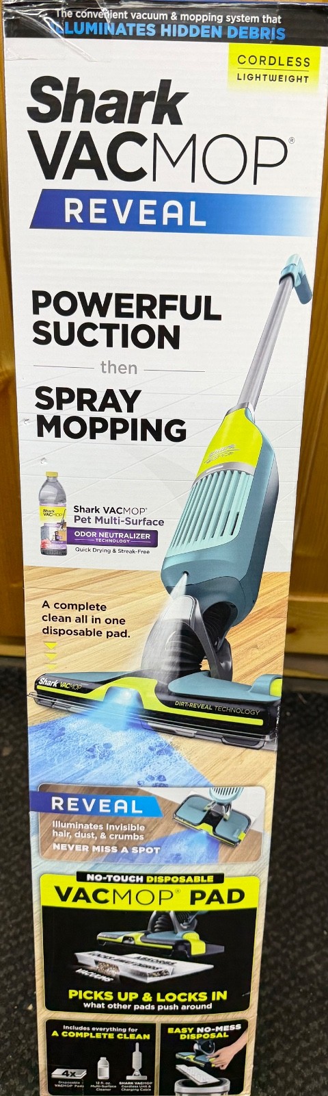 Shark VACMOP Reveal New Cordless Hard Floor Cleaner, Vacuum  Spray Mop, Power...